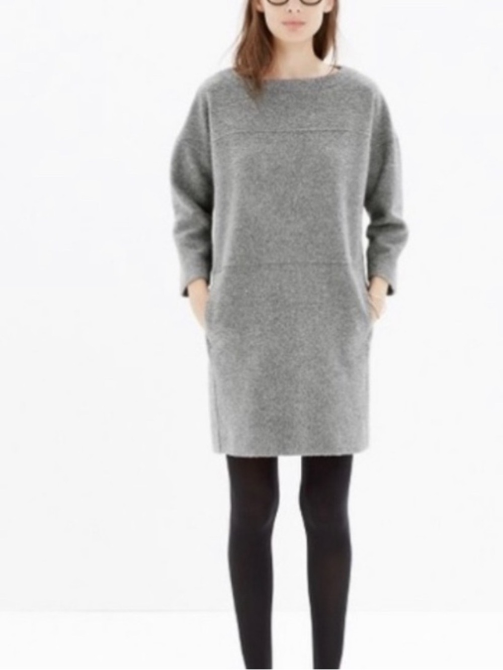 Madewell Mauscript Wool Dress | Gray | Small